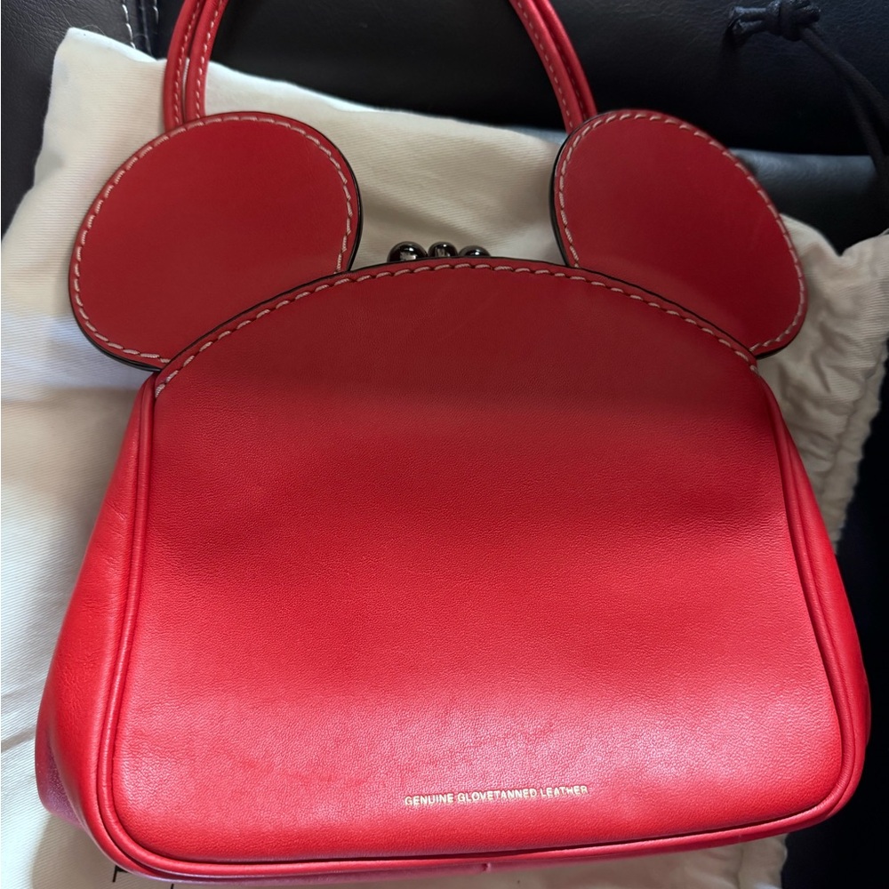 Coach x Disney x Keith Haring Mickey Mouse Ears Bag Kisslock Red LIMITED SEE - Picture 2 of 10
